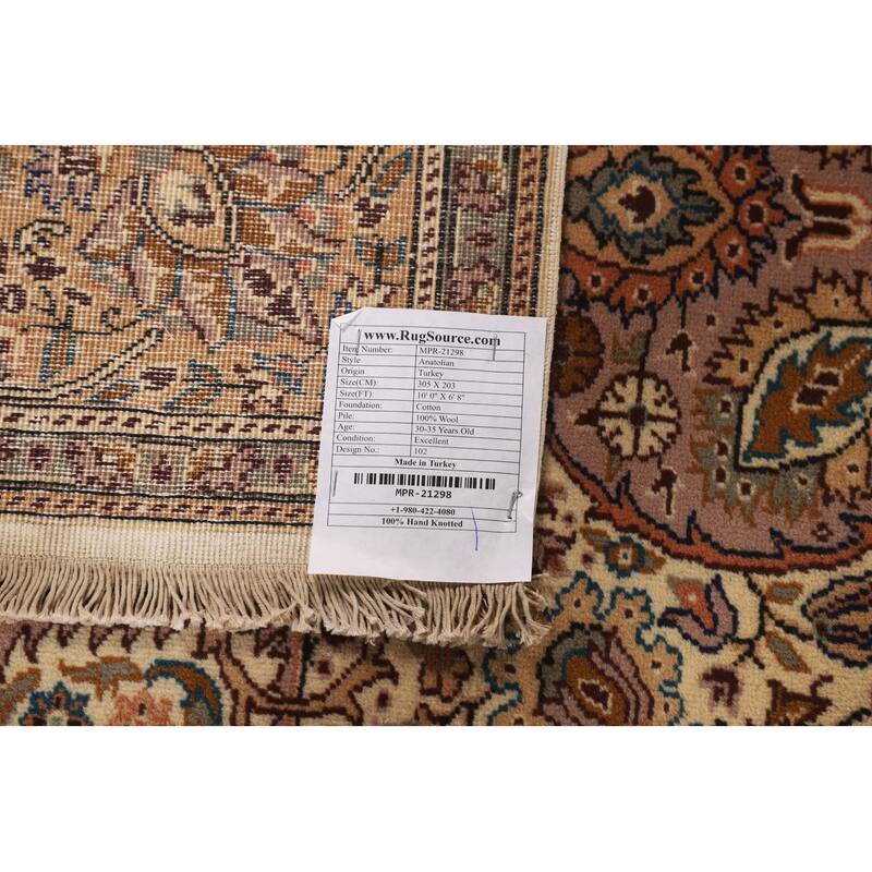Anatolian Turkish Vintage Area Rug Handmade Bedroom Wool Carpet - 6'8" X 10'0"