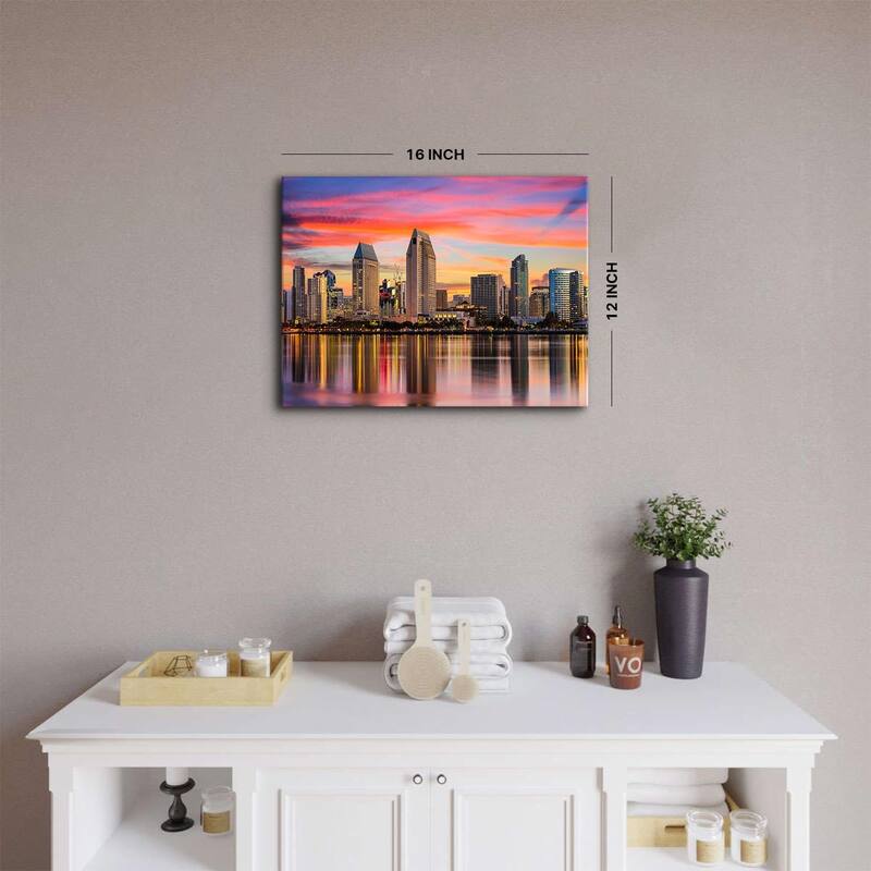 USA City Canvas Wall Art Sunset San Diego Skyline Pictures
