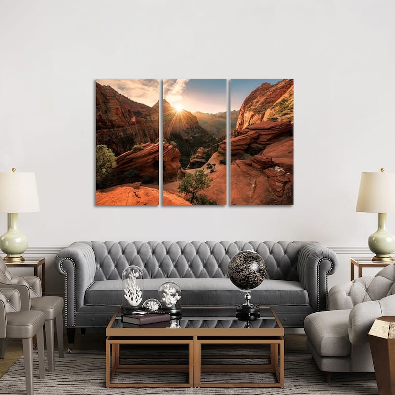 iCanvas "Zion" by Stefan Hefele 3-Piece Canvas Wall Art Set - 40x60x1.5