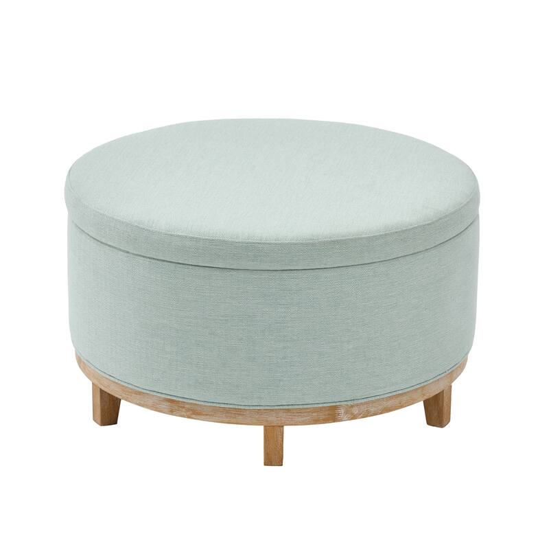 Christopher Knight Home - Modern Fabric Storage Ottoman with Wooden Legs