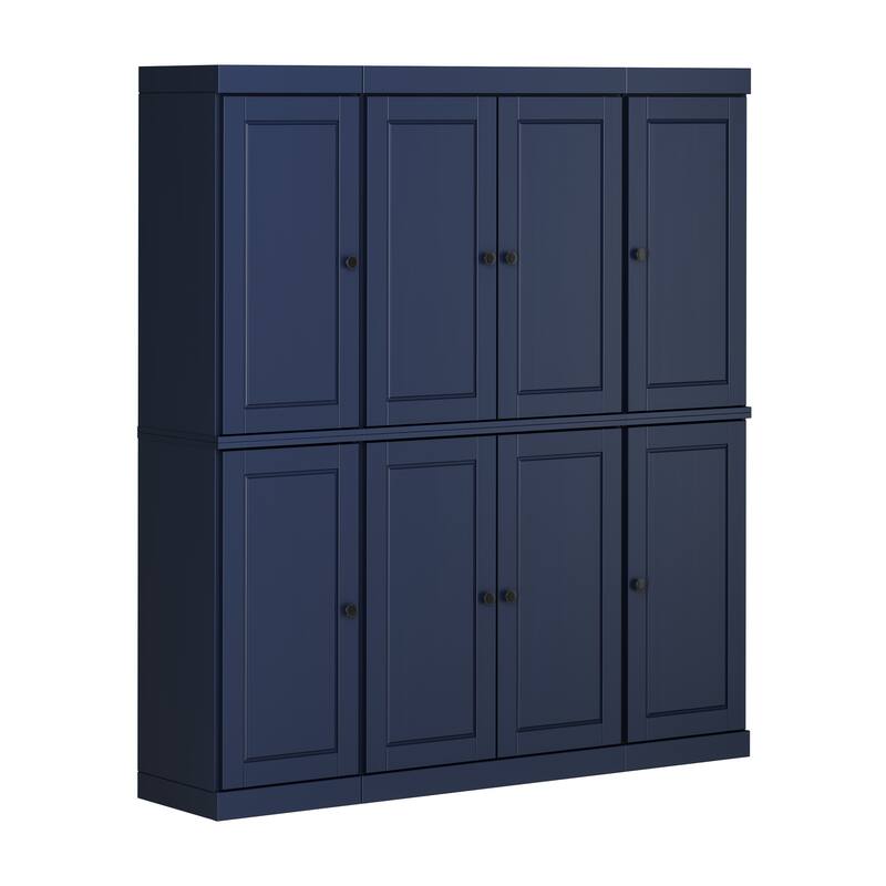Palace Imports 100% Solid Wood Pantry Cabinet, Raised Panel Doors, 2 Drawers, Adjustable Shelves, 65" Wide, 71.5" Tall