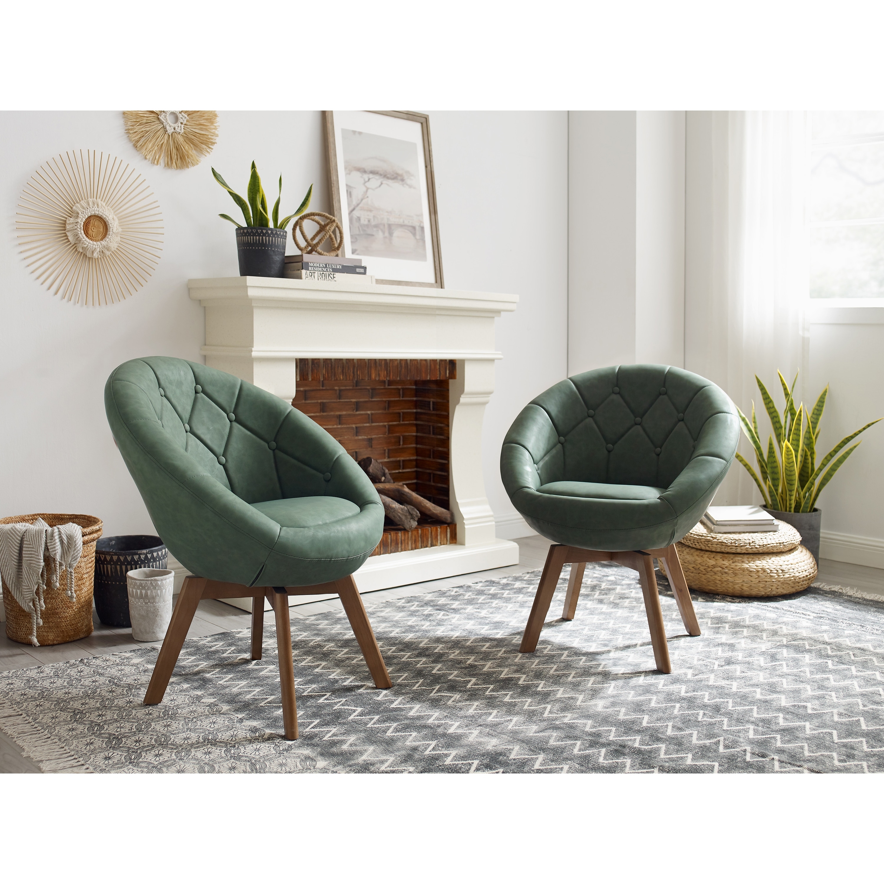 Carson carrington kallax velvet tufted round swivel hot sale accent chair
