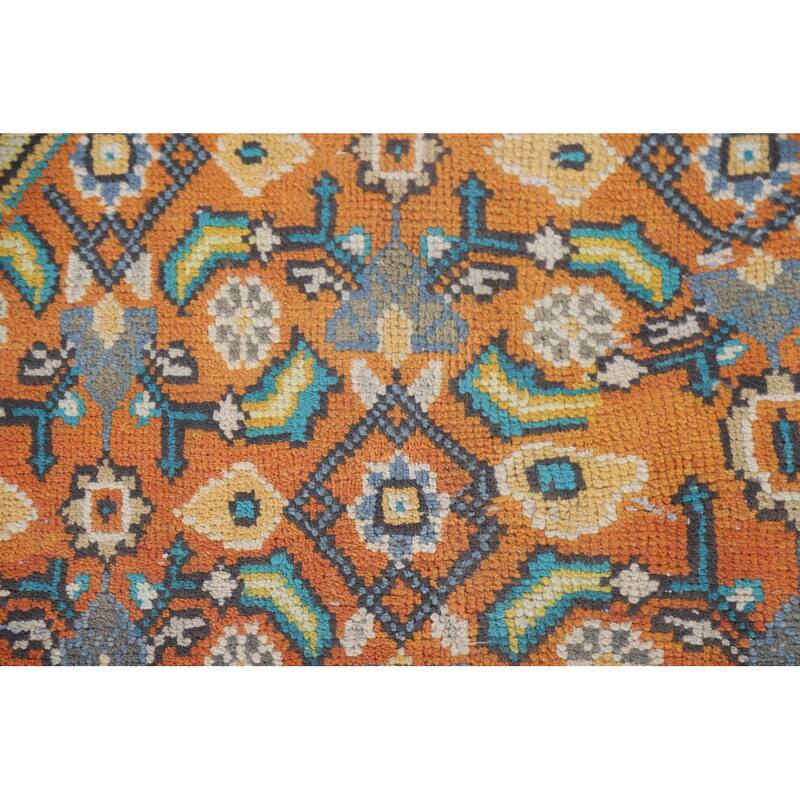 Hand Knotted Oriental 100% Wool Carpet Traditional Medallion Multi-Colored Mahal Area Rug - 12' 0'' X 7' 10''