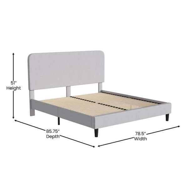 dimension image slide 7 of 8, Platform Bed with Headboard - No Foundation Needed