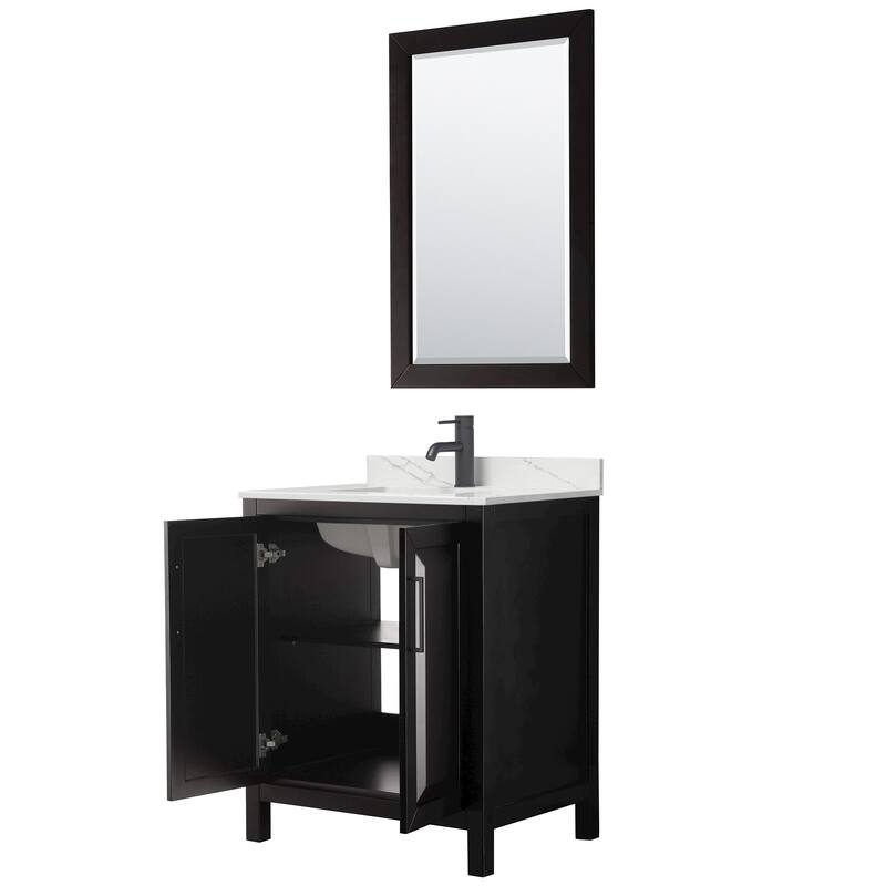 Daria 30-inch Single Vanity, Single Hole Quartz Top, 24-inch Mirror