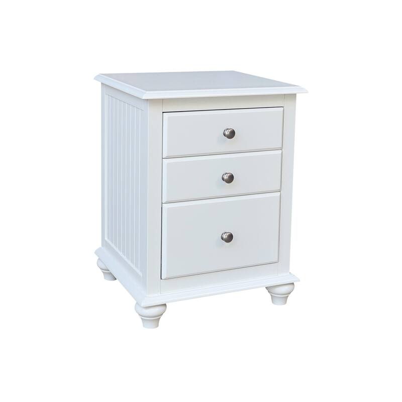 International Concepts Solid Wood 3-Drawer Nightstand