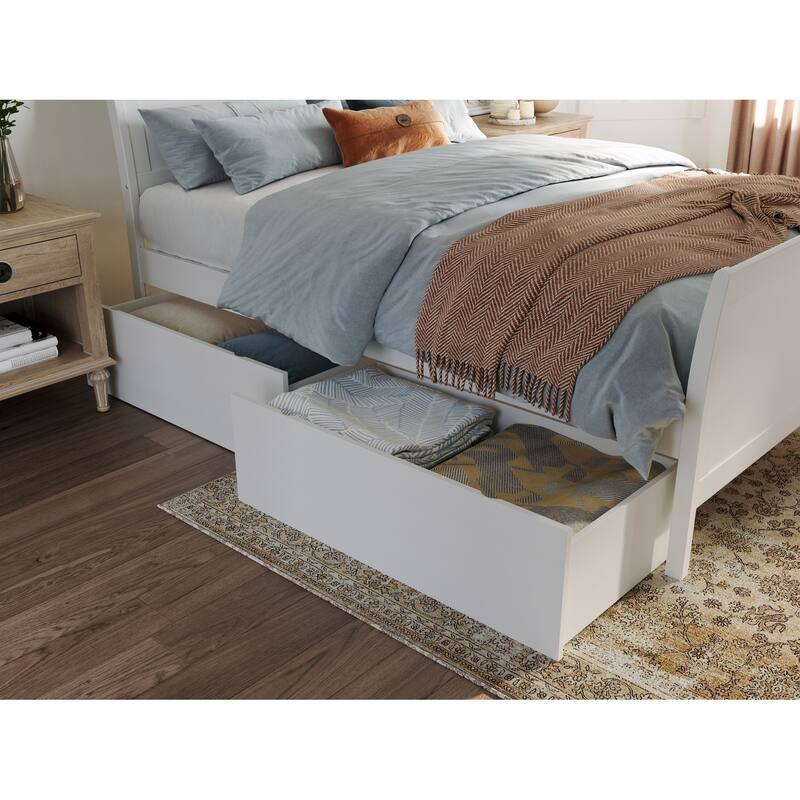 AFI Portland Platform Bed with Matching Footboard & Storage Drawers