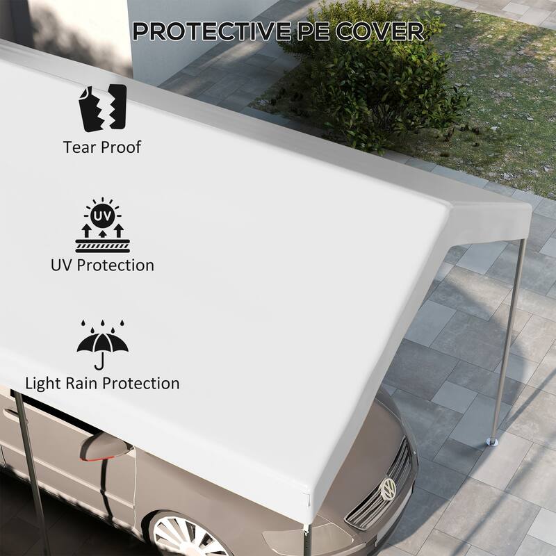 Outsunny 10' x 20' Carport Replacement Top Canopy Cover, Waterproof and UV Protected Garage Car Port Cover