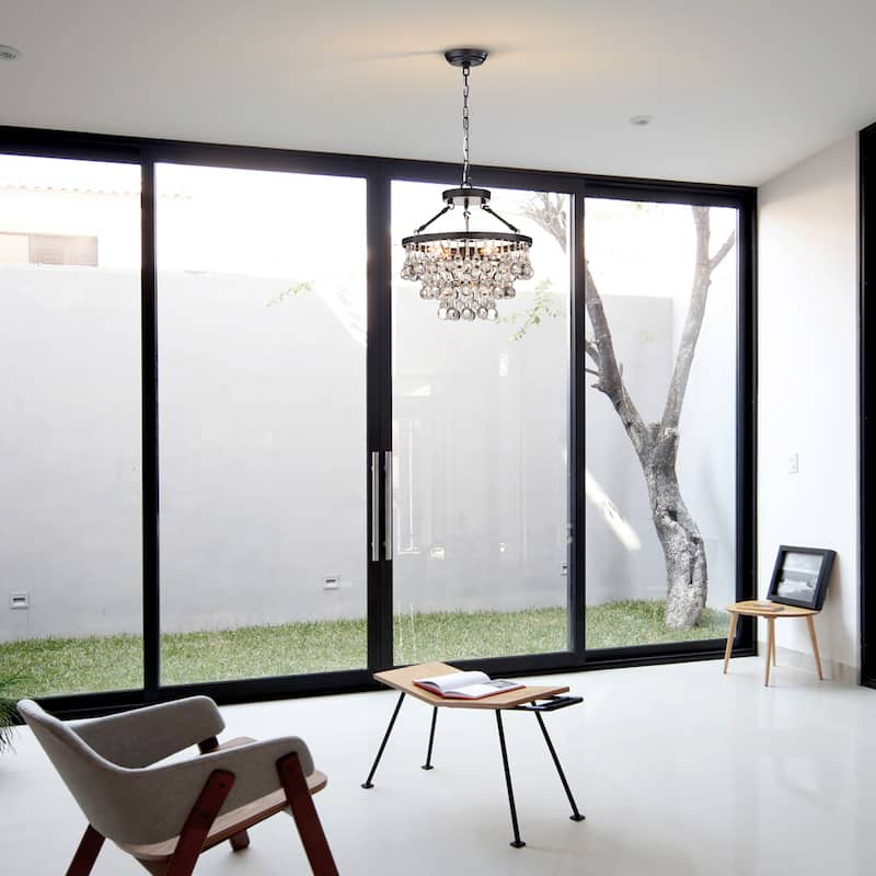 Ariane Black 5-Light Chandelier, for Living/Dining Room, Bedroom
