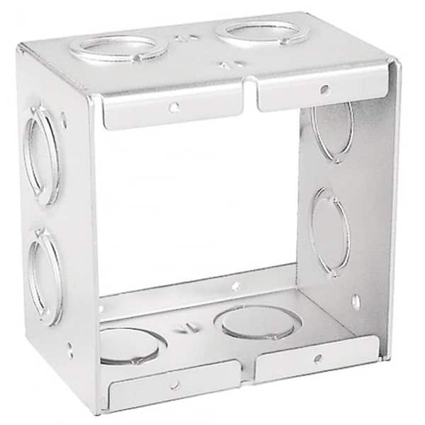 1 Pc, Masonry Box Extension Ring, Two Gang, 2-1/2 in. Deep, Zinc Plated Steel - Silver - Bed Bath & Beyond