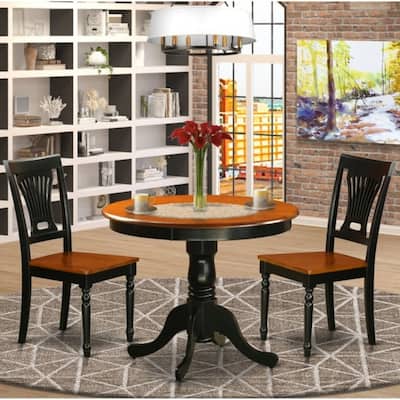 Round Kitchen Dining Set - Table with 2 Chairs - Small Space Bistro Set