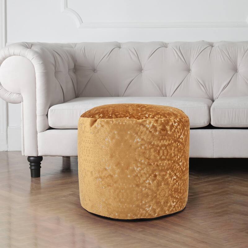 Allan Andrews Round Tall Pouf Pasini Gold