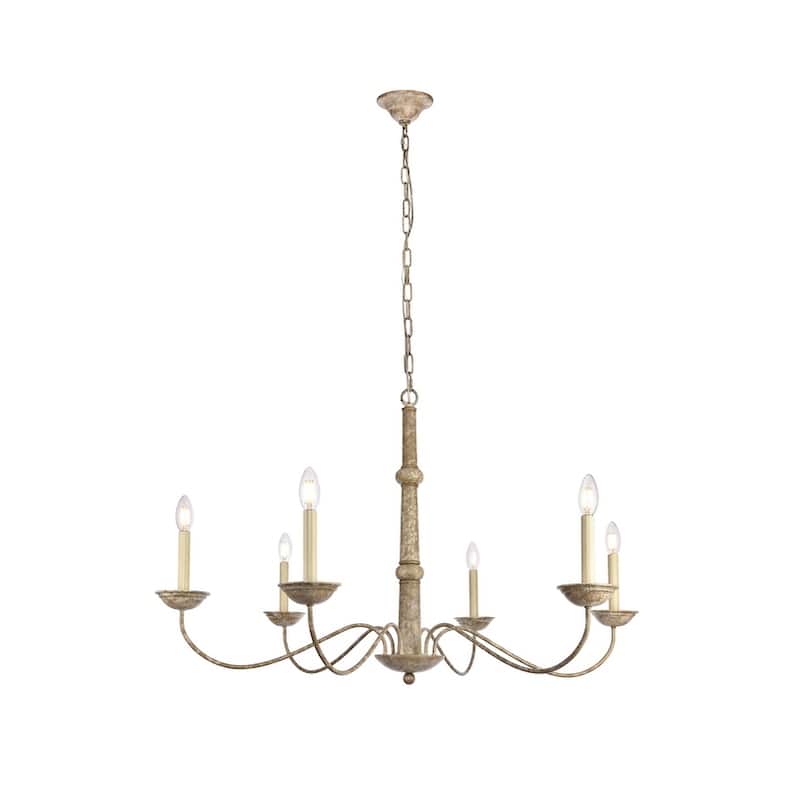 Merritt Collection Chandelier D39.8 H24 Lt:6 Weathered Dove Finish