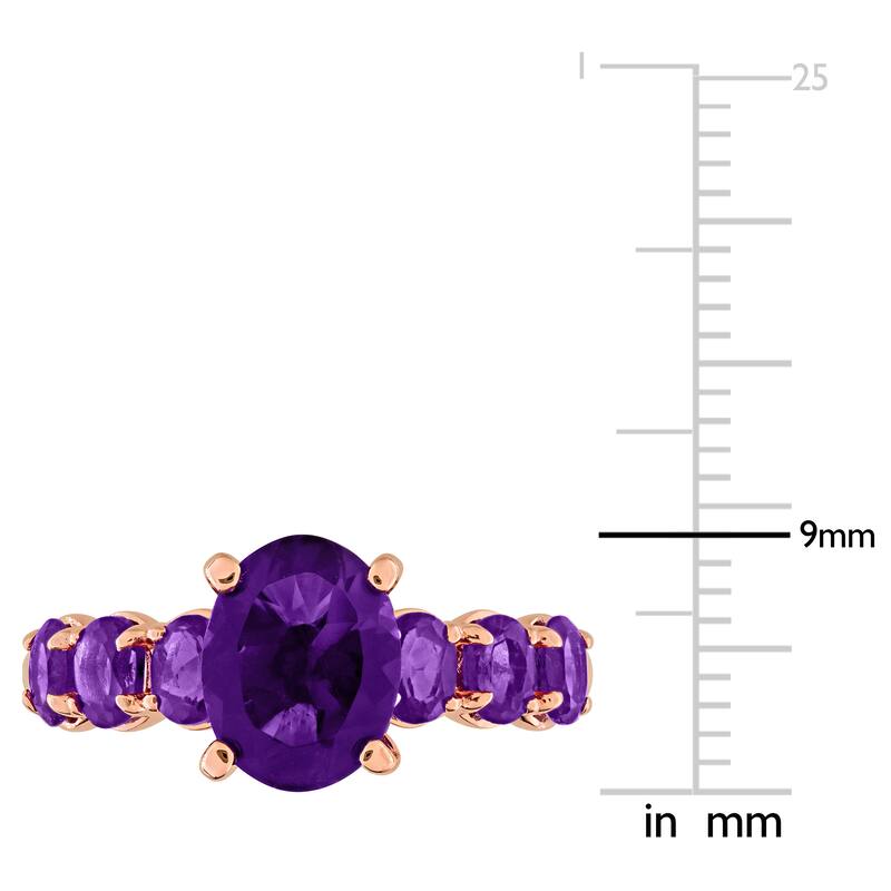 Miadora 2 3/5ct TGW Amethyst-Africa Amethyst Ring in Rose Plated Sterling Silver