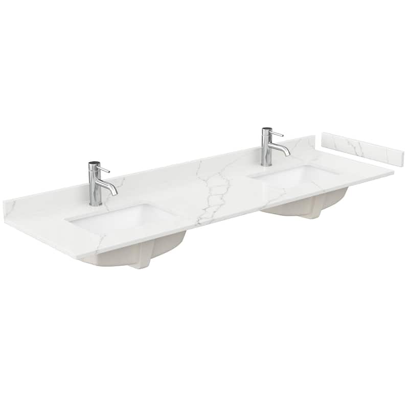 Wyndham Collection WCFQC172DTOPUNS-Q 72" Quartz Vanity Top with - Giotto Quartz - Colored