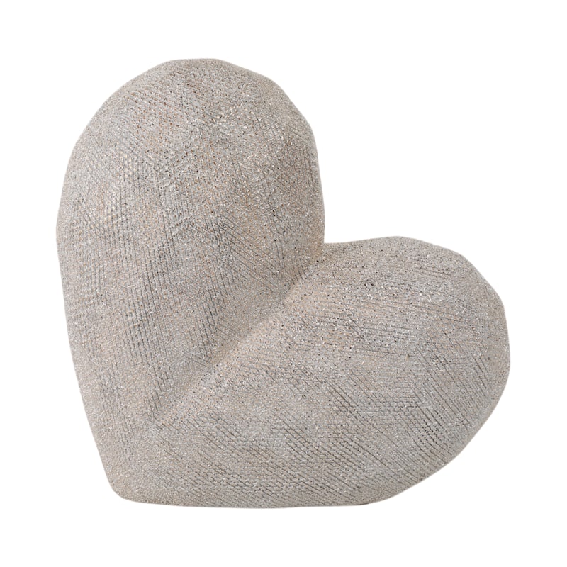 Modern Geometric Heart Sculpture - Ceramic Decorative Object
