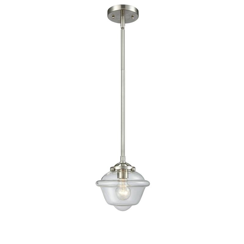 Innovations Lighting Small Oxford 8" Wide Mini Pendant - Brushed Satin Nickel / Clear