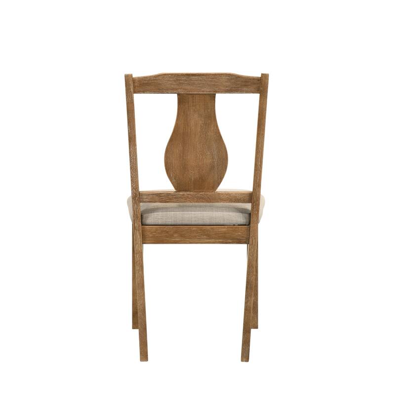 Rustic 5-Piece Dining Set with Weathered Oak Table and Upholstered Chairs, Perfect for Cozy Dining Spaces