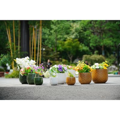 Ceramic Planters with Drainage Hole - Frost Proof Indoor Outdoor Flower Pots, 2pc