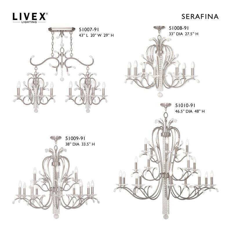 Livex Lighting 8 Light Linear Chandelier, 51007-91 - 43" L 20" W 29" H