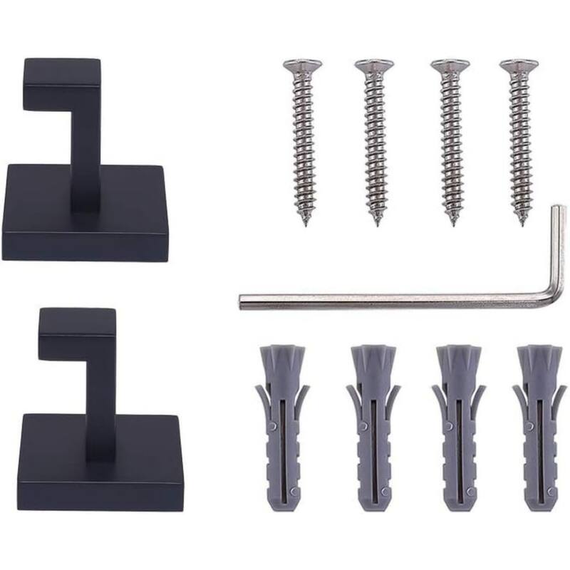2 Pack Stainless Steel Wall Mounted Towel, Robe, Coat Hooks, Heavy Duty Wall Hooks for Bathroom and Kitchen.