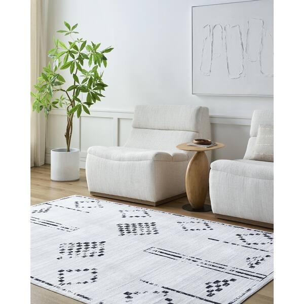 slide 2 of 5, Livabliss Scandinavian Lavable Tribal Washable Area Rug 7' 6" x 9' 5" - Rectangle