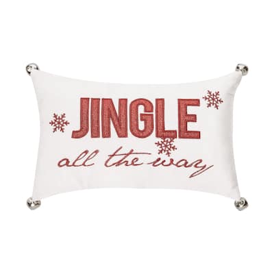 Jingle All The Way Petite 8" x 12" Embellished Throw Pillow