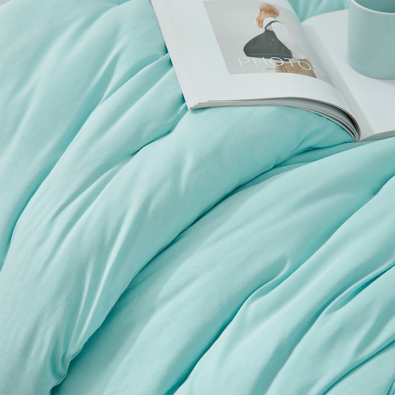Glacier - Coma Inducer® Oversized Comforter Set - Frosty Eggshell Blue
