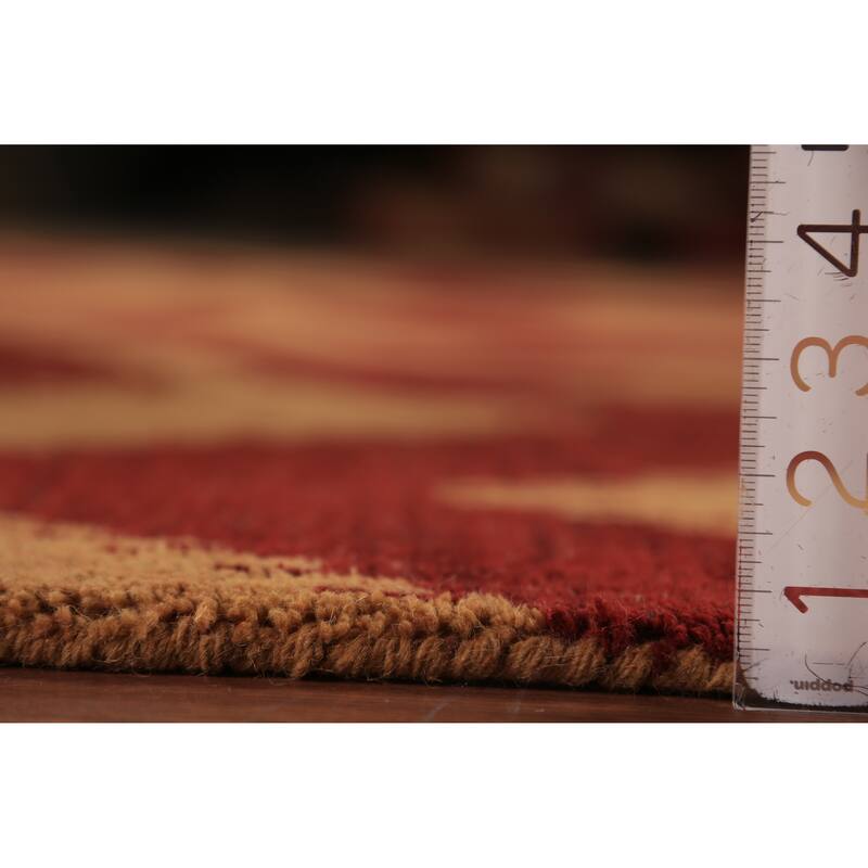 Hand Knotted Oriental 100% Wool Carpet Modern Geometric Red Moroccan Area Rug - 11' 7'' X 8' 10''