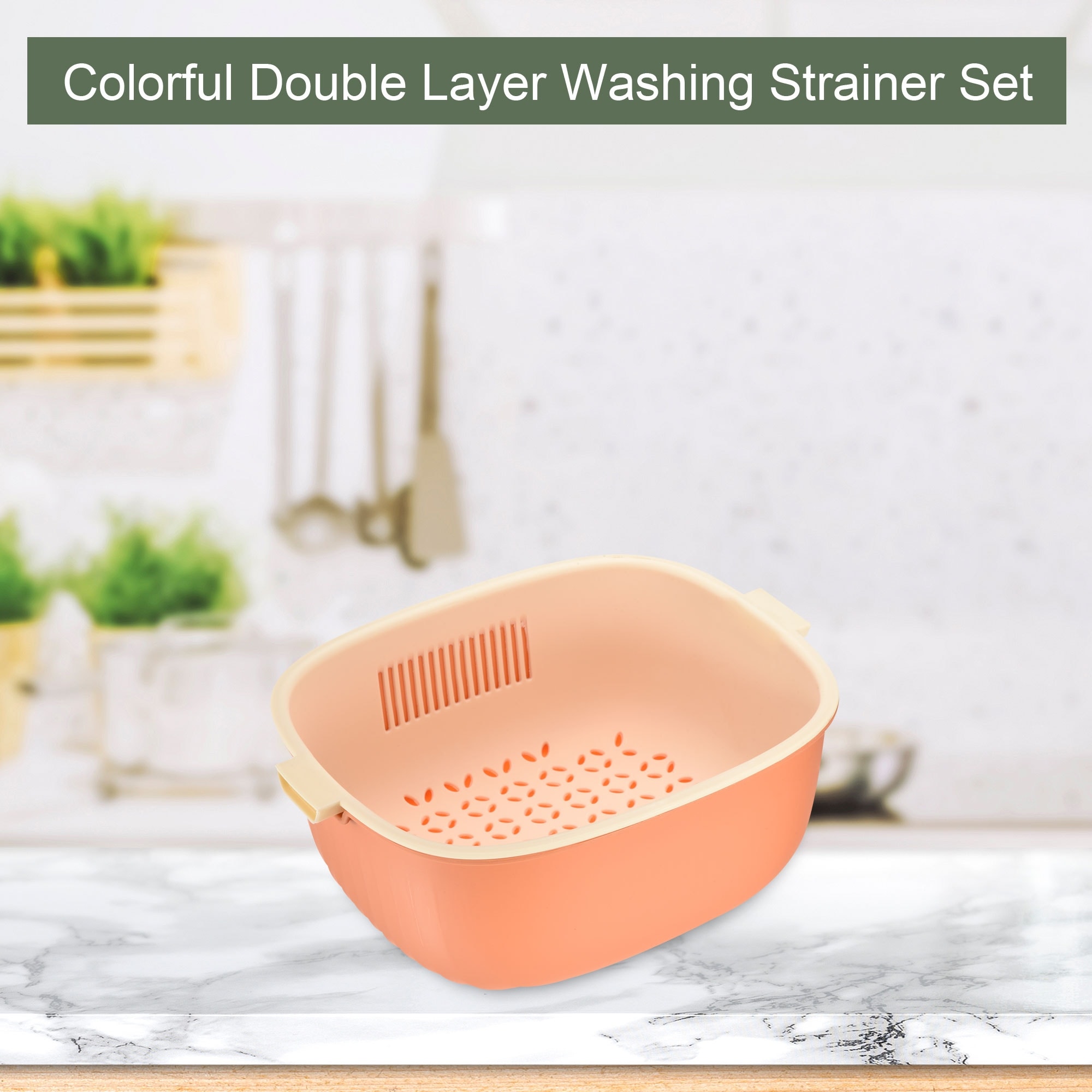 Plastic shop colander set