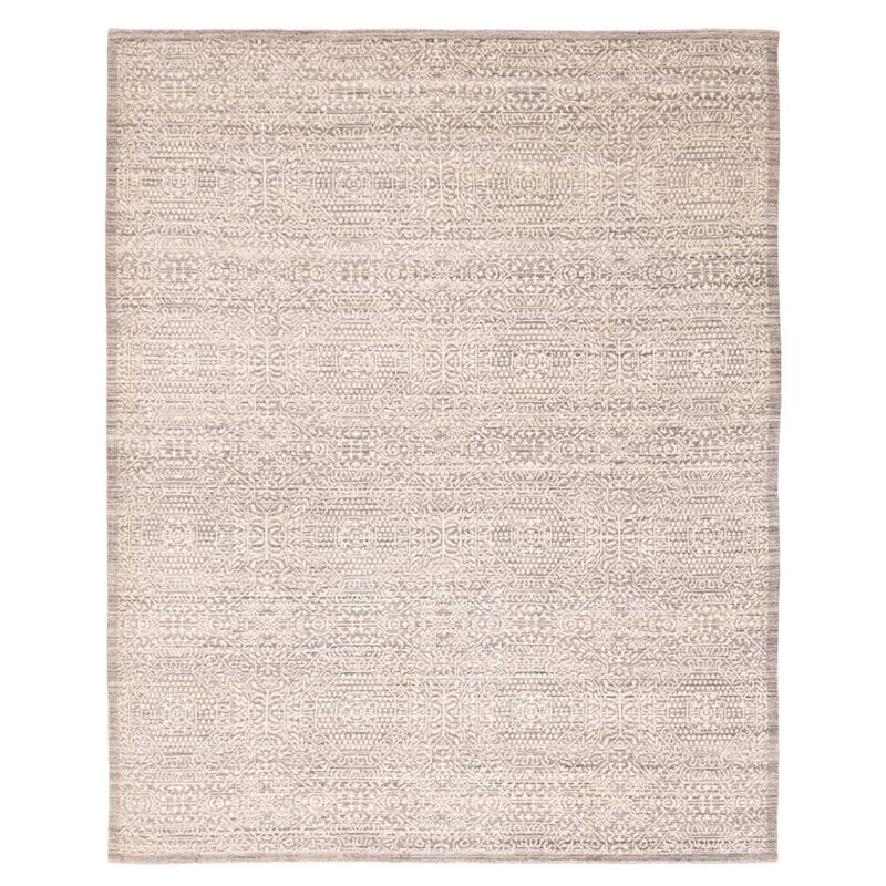 ECARPETGALLERY Hand Loomed Elysian Dark Grey Wool Rug - 8'1 x 9'11