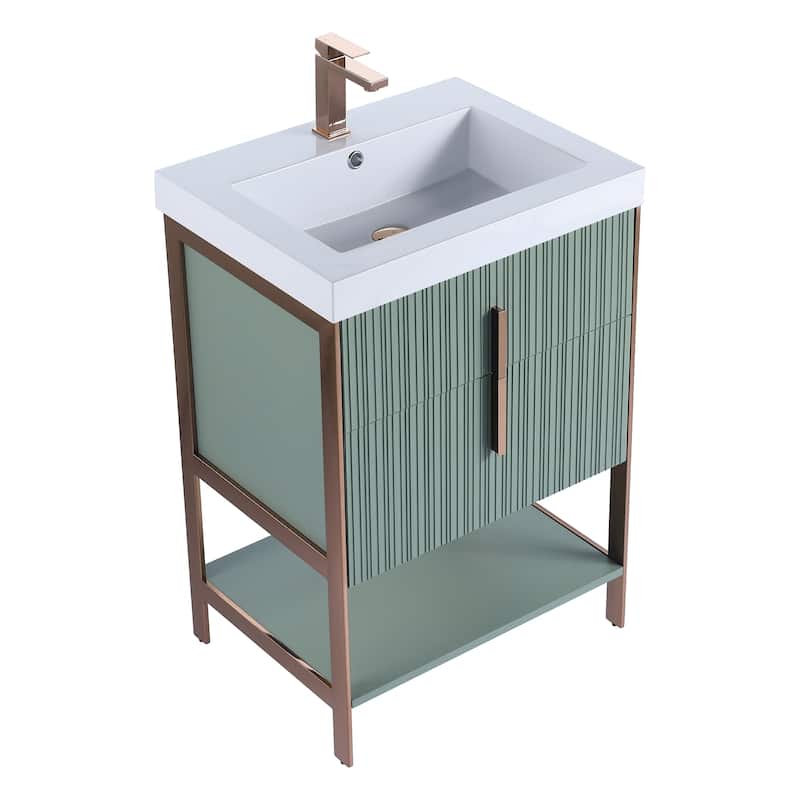 Fine Fixtures Serenity Modern Bathroom Vanity with White Gel Acrylic Top