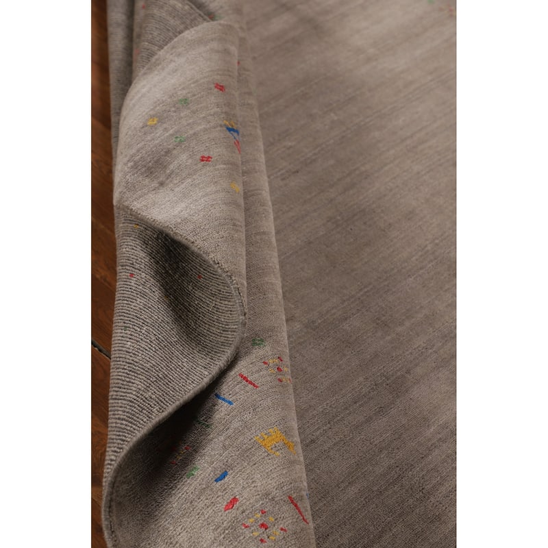 Earth Tone Gabbeh Indian Square Area Rug Silk Carpet - 8'2" X 8'5"