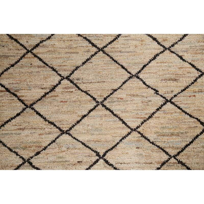 Trellis Moroccan Oriental Wool Area Rug Hand-knotted Home Decor Carpet - 7'11" x 10'5"