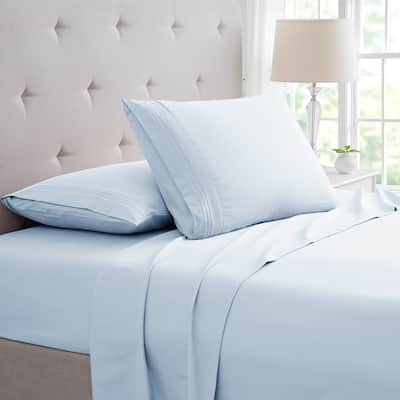 Rayon from Bamboo 4 Piece Luxury 3 Line Embroidered Sheet Set