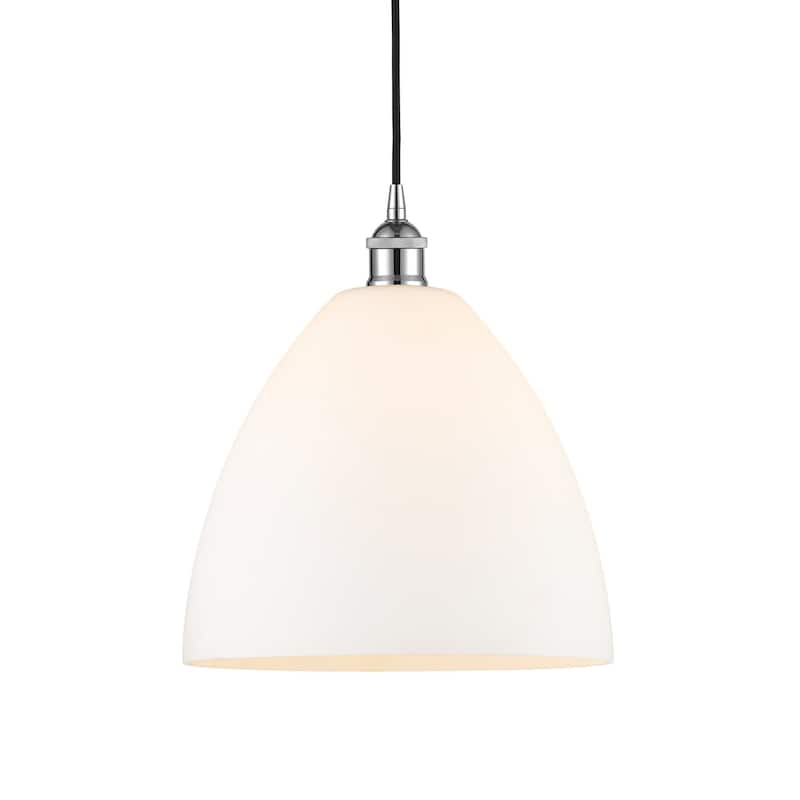 Innovations Lighting 616-1P-14-12 Edison Dome Pendant Edison Dome 12" - Polished Chrome / Matte White