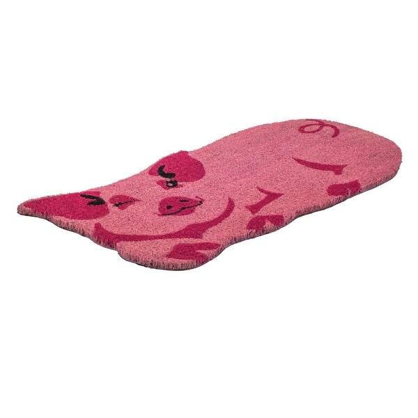 Shop Iuc Entryways Winking Pink Pig Shaped Doormat Welcome Mat