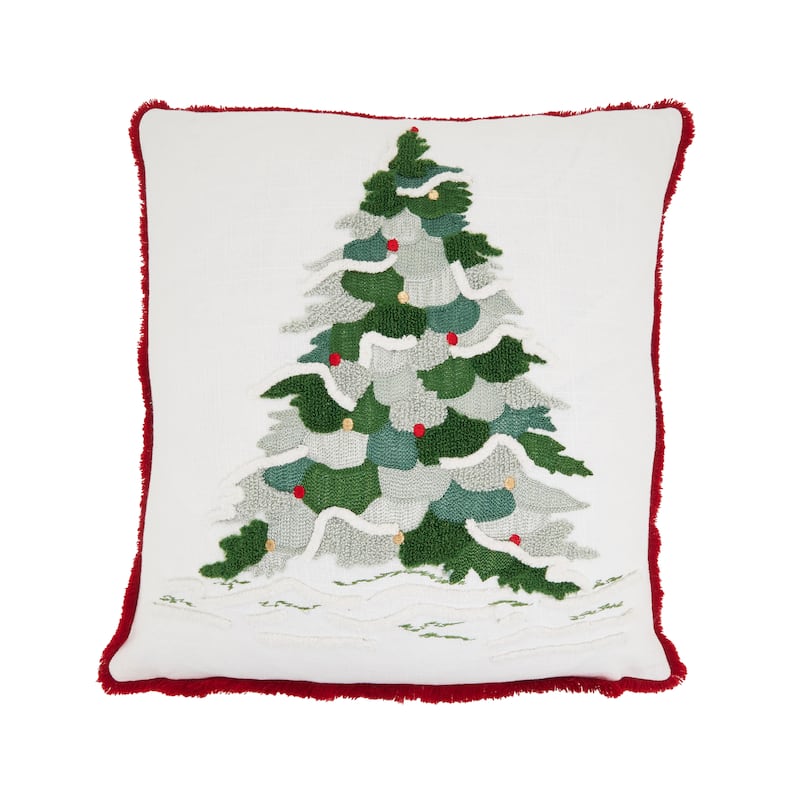 Christmas Tree Throw Pillow - 18"x18" - Polyester - Multi