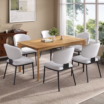 Christopher Knight Home - Clara 7 Pieces Wood Faux Leather Dining Set