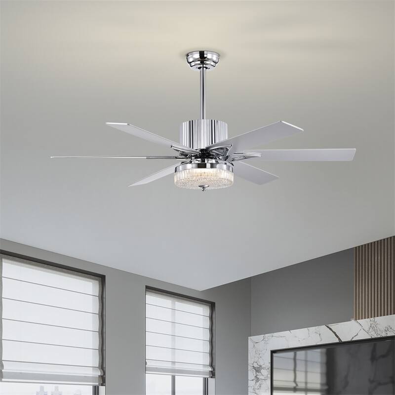 3 Speed Modern Ceiling Fan Light with Remote and 6 Blade, AC Motor
