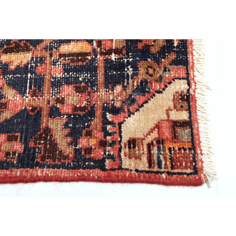 ECARPETGALLERY Hand-knotted Antalya Vintage Dark Navy Wool Rug - 3'0 x 4'3
