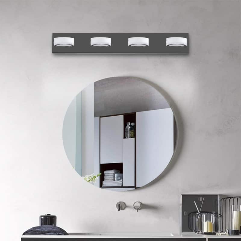 Sleek Black LED Vanity Light – Modern Wall-Mounted Bathroom Fixture for Mirrors & Showers‌