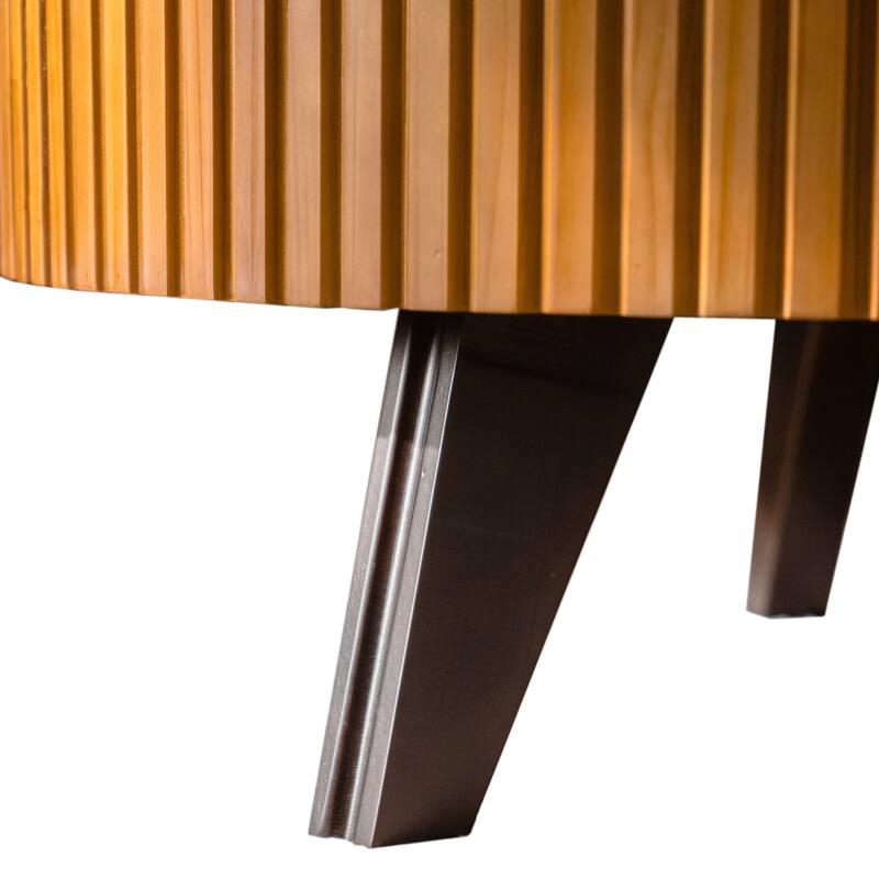 39.37" Retro Round Coffee Table with Storage Space, Suitable for Living Room and Office