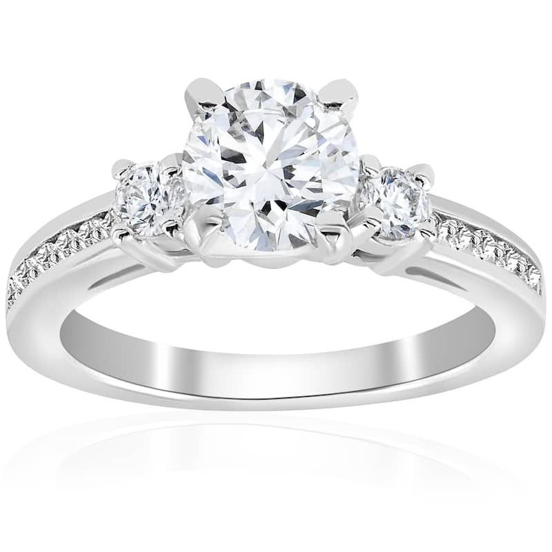 Bliss Diamond 1 ct Diamond Engagement Ring 3-Stone White Gold - 6.5