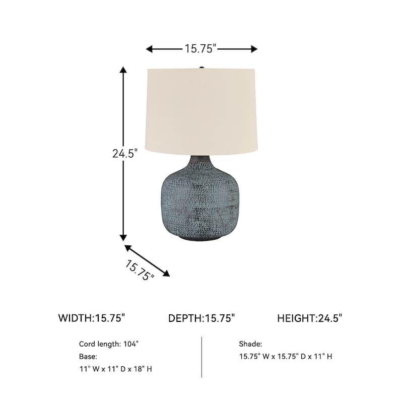 Malthace 24 Inch Metal Table Lamp - Patina