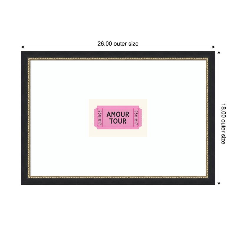 Kate and Laurel Pink Poster Retro Ticket Print, Amour Tour Decor, Girly Wall Art, French Poster by Lucky Guava Framed Art Print