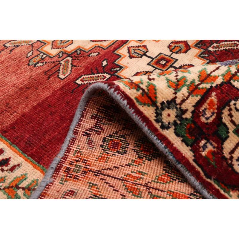 ECARPETGALLERY Hand-knotted Melis Vintage Dark Red Wool Rug - 4'2 x 8'10