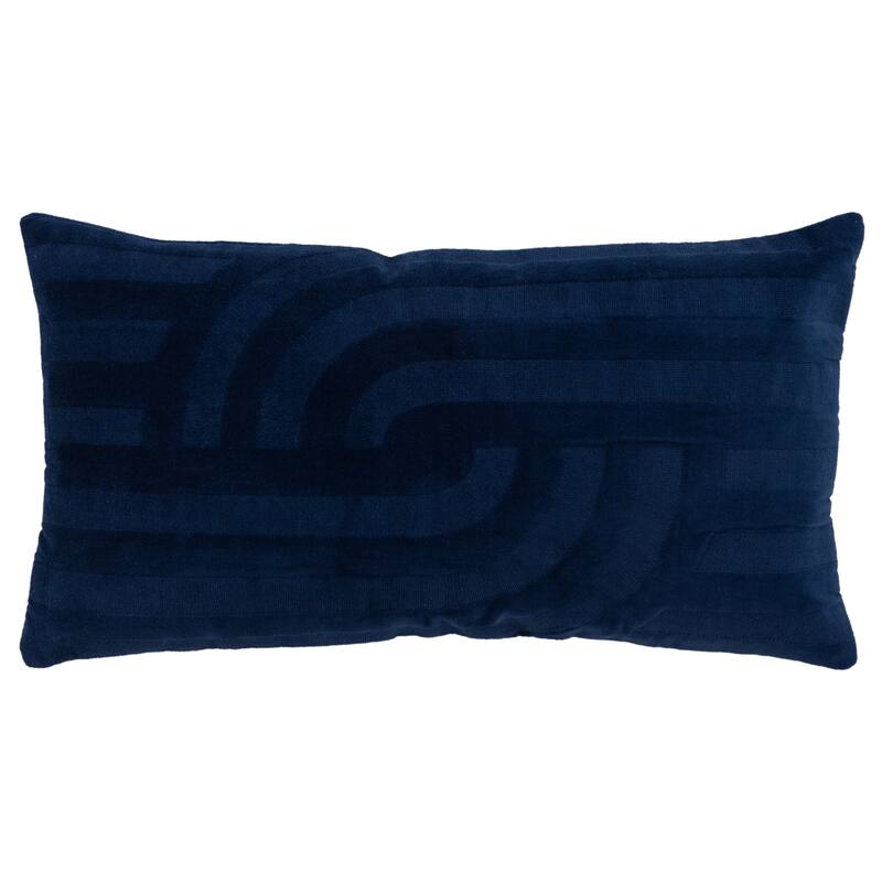 Rizzy Home Transitional Decorative Pillow Cover 14"x26" - Deep Dark Blue