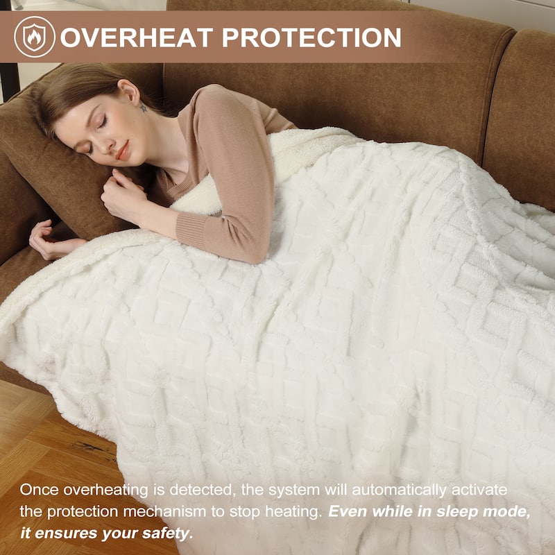 Heated Blanket with 10 Heating Levels and Time Settings, Machine Washable