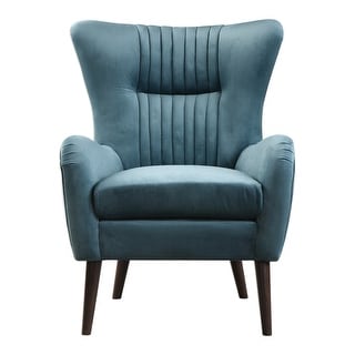 Uttermost Dax 29 Inch Wide Wood Frame Accent Chair with Fabric - Teal Velvet